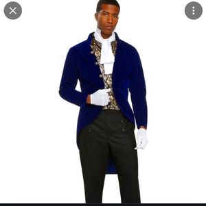 Halloween costume. Includes: navy blue coat, black gold vest,and white duckey. L